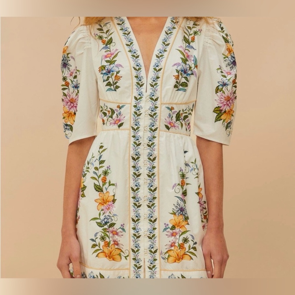 Sweet Bloom Dreamscape Cotton Shirtdress. - Picture 2 of 7
